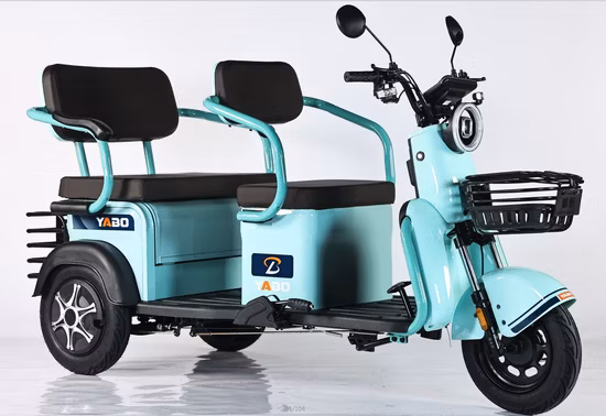 Vehículo de motocicleta eléctrica de gran potencia de tres ruedas para jinete de entrega de alimentos
